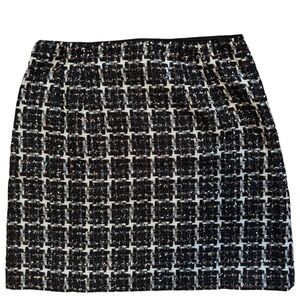 LOFT Women’s Shimmer Black Multicolored Shiny Textured Skirt Size 2